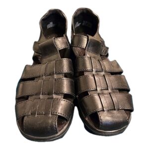 Cobbie Cuddlers ELSA II Black Leather Sandals Size 10 Women's Adjustable (EUC)